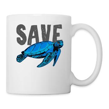 Rettet die Schildkröten - Tasse - Weiß - Rechts