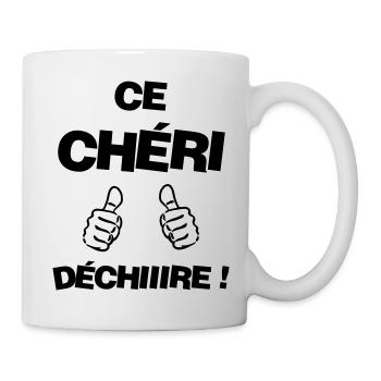 Chéri Love Chérie Amour Femme Mari Valentin - Mug - white - Right