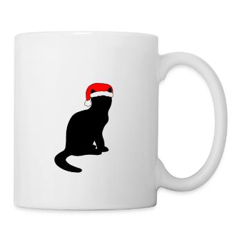 Chat de Noël Cadeau de Noël Chat Santa - Mug blanc - blanc - Droite