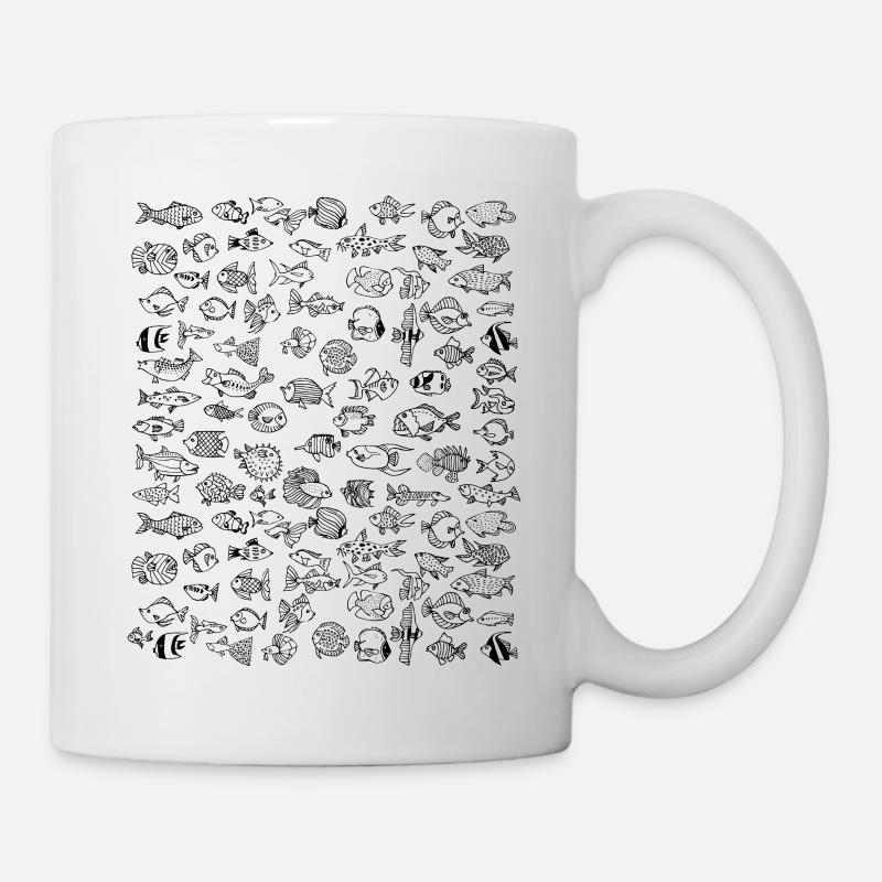 Fische: Goldfisch Guppy Diskus Wels Platy Neon uvm - Tasse - Weiß