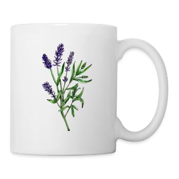 Véritable lavande, Lavandula angustifolia - Mug blanc - blanc - Droite