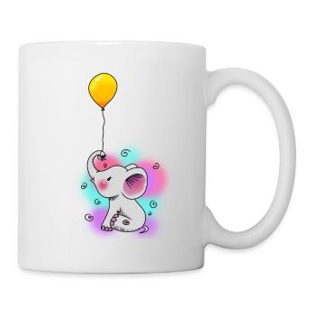 Luftballon Elefant Baby Fantasy Kinder Kleinkind - Tasse - Weiß - Rechts