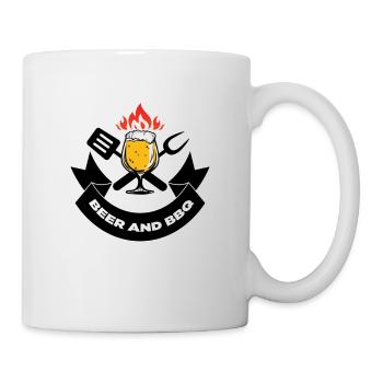 bbq and beer Bier Grillen - Tasse - Weiß - Rechts