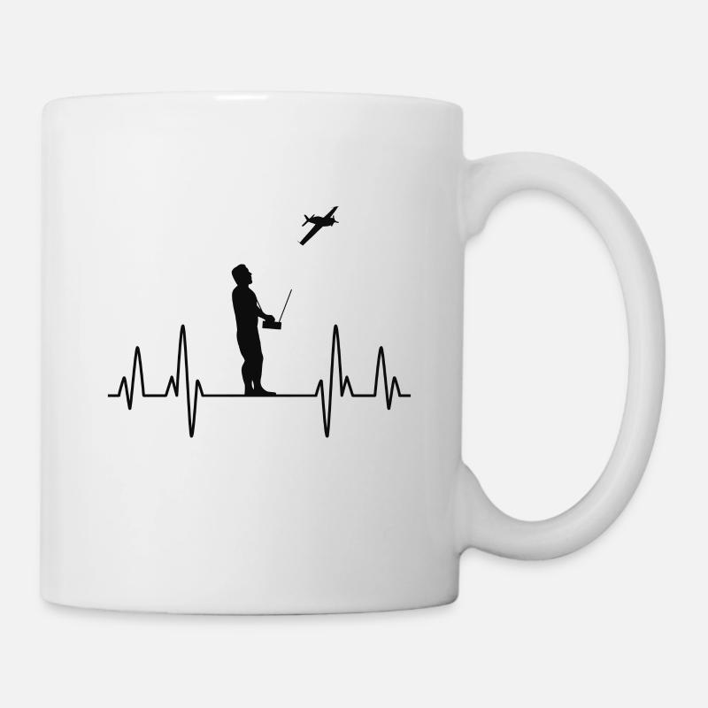 Modellflieger Herzschlag Modellflugzeug - Tasse - Weiß
