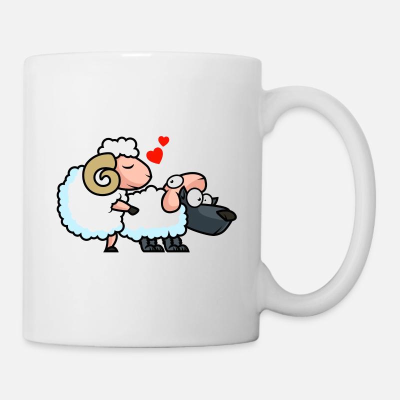 Loup amour mouton drôle - Mug blanc - blanc