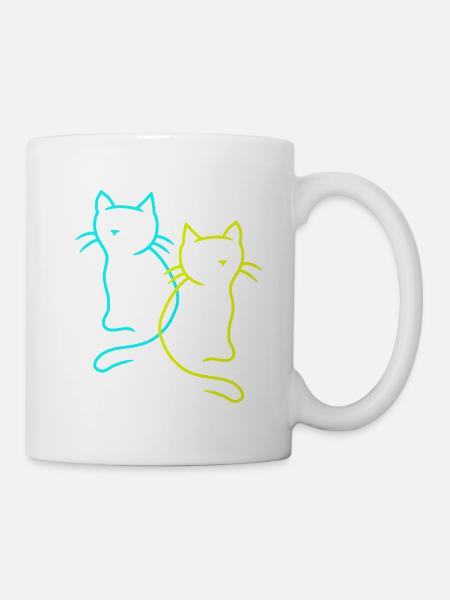 Katzen Haustiere Kätzchen Katze Geschenkidee - Tasse - Weiß
