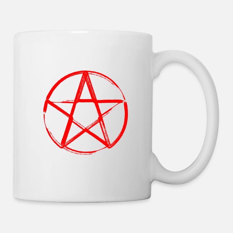 Pentagram Teufel Symbol Blut Rot Satan Luzifer - Tasse - Weiß