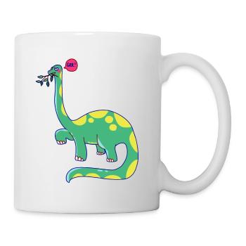 Dinosaurier hat schlechte Laune - Tasse - Weiß - Rechts