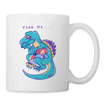 girl in love sleeps on a dinosaur - Mug - white - Right