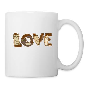 chats drôles aiment cadeau de miaou - Mug blanc - blanc - Droite