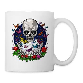 Squelette de papillons psychédéliques - Mug blanc - blanc - Droite
