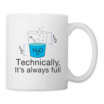 Half full glass of funny - Mug - white - Right