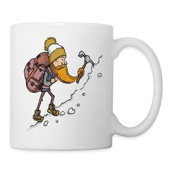 Old man mountaineering hiking grandpa nature gift - Mug - white - Right