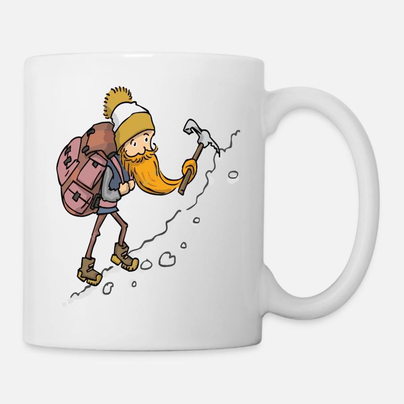 Alter Mann Bergsteigen Wandern Opa Natur Geschenk - Tasse - Weiß
