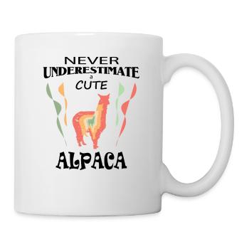 Never underestimate a cute alpaca - Mug blanc - blanc - Droite