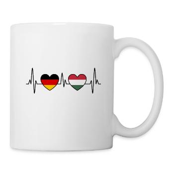 Ungarn Deutschland Herzschlag EKG - Reise - Tasse - Weiß - Rechts