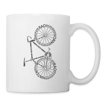 Anatomie Rennrad deutsch Fahrrad schwarz vertikal - Tasse - Weiß - Rechts