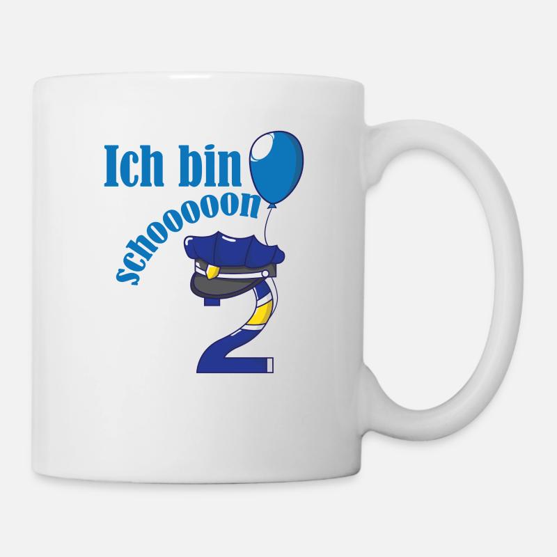 2. Geburtstag Jungs Kinder Polizei - Tasse - Weiß