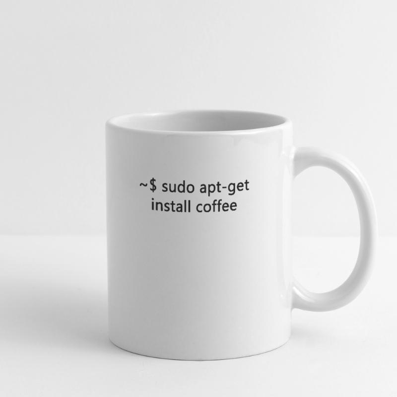 sysadmin linux sudo apt-get coffee programmer Mug blanc
