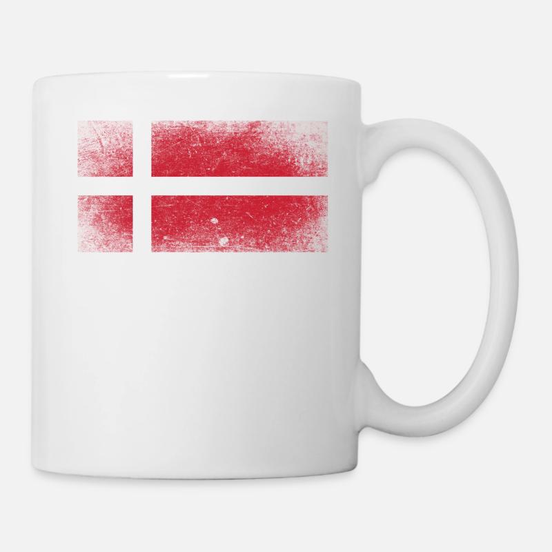 Denmark flag with Danish flag - Mug - white