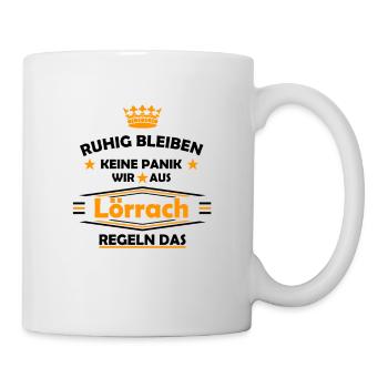 Keine Panik Ruhig bleiben Lörrach regelt das 2 - Tasse - Weiß - Rechts