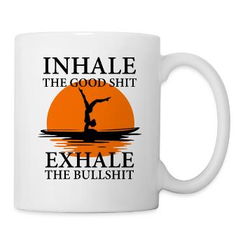 Yoga , Breathe - Tasse - Weiß - Rechts