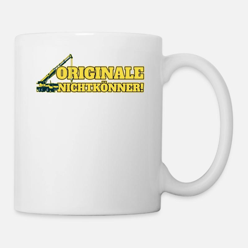 Kranplätze müssen verdichtet sein - Tasse - Weiß