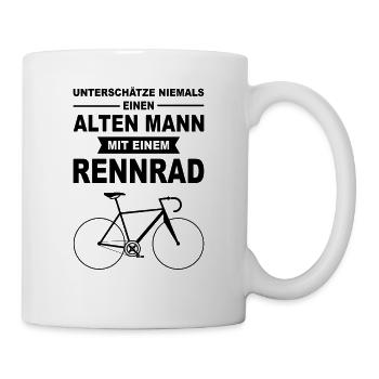 Rennrad Rennradfahrer Fahrrad Spruch Rentner Opa - Tasse - Weiß - Rechts