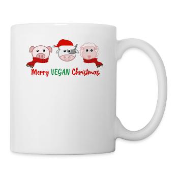 Frohe vegane Weihnachten - Tasse - Weiß - Rechts