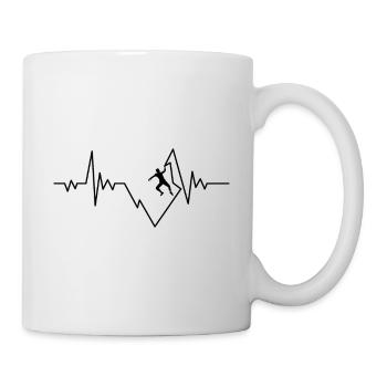 Bouldern Klettern Heartbeat Herzschlag Geschenk - Tasse - Weiß - Rechts