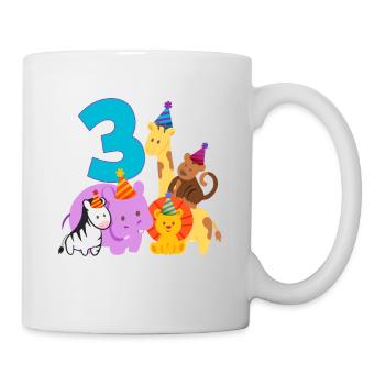 Zoo des garçons 3ème anniversaire de la jungle - Mug blanc - blanc - Droite