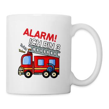 Feuerwehr 3. Geburtstag Jungen Feuerwehr - Tasse - Weiß - Rechts