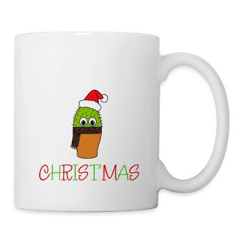 Hug Me It's Christmas - Cute Cactus With Christmas - Tasse - Weiß - Rechts