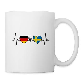 Suède Allemagne Herzschlag - Mug blanc - blanc - Droite