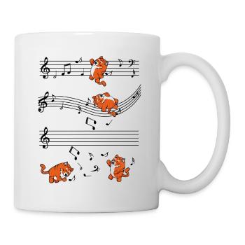 Musical Tiger Musiknoten Niedlich Geschenk - Tasse - Weiß - Rechts