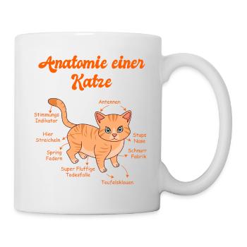 Lustiges Anatomie einer Katze fuer Katzenliebhaber - Tasse - Weiß - Rechts