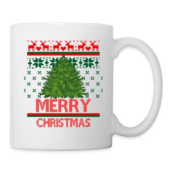 Oldschool christmas tree Merry Christmas - Mug blanc - blanc - Droite