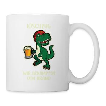 Löschzug Brand Dino Feuerwehr Thekenbrand - Tasse - Weiß - Rechts