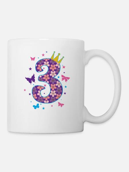 3. Geburtstag Mädchen Tochter Prinzessin - Tasse - Weiß