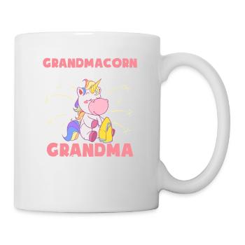 Grandma Super Oma Familie Einhorn Näht Nähen Enkel - Tasse - Weiß - Rechts