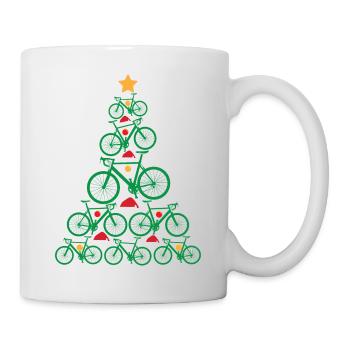 Bike Tree Ugly Christmas Arbre de Noël Vélo de course - Mug blanc - blanc - Droite