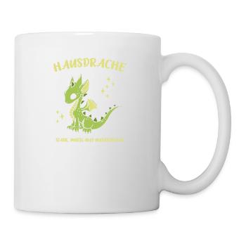 Hausdrache. Stark, Mutig und Unbesiegbar. Drache - Tasse - Weiß - Rechts