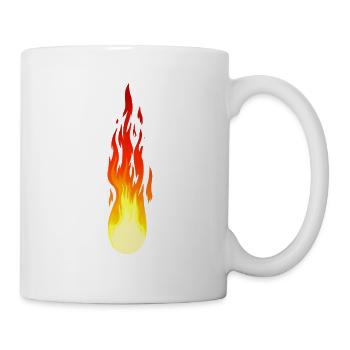 Flamme Feuer feurig Brand Feuerwehr Inferno - Tasse - Weiß - Rechts