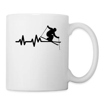Skifahrer Skifahren Ski Herzschlag - Tasse - Weiß - Rechts
