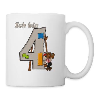 Piraten 4. Geburtstag Jungen Pirat - Tasse - Weiß - Rechts