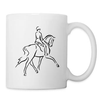 Équitation de dressage - Mug blanc - blanc - Droite