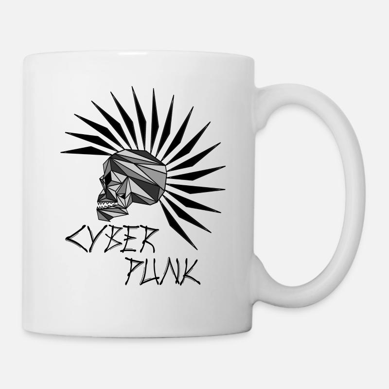 cyber punk scull - Tasse - Weiß
