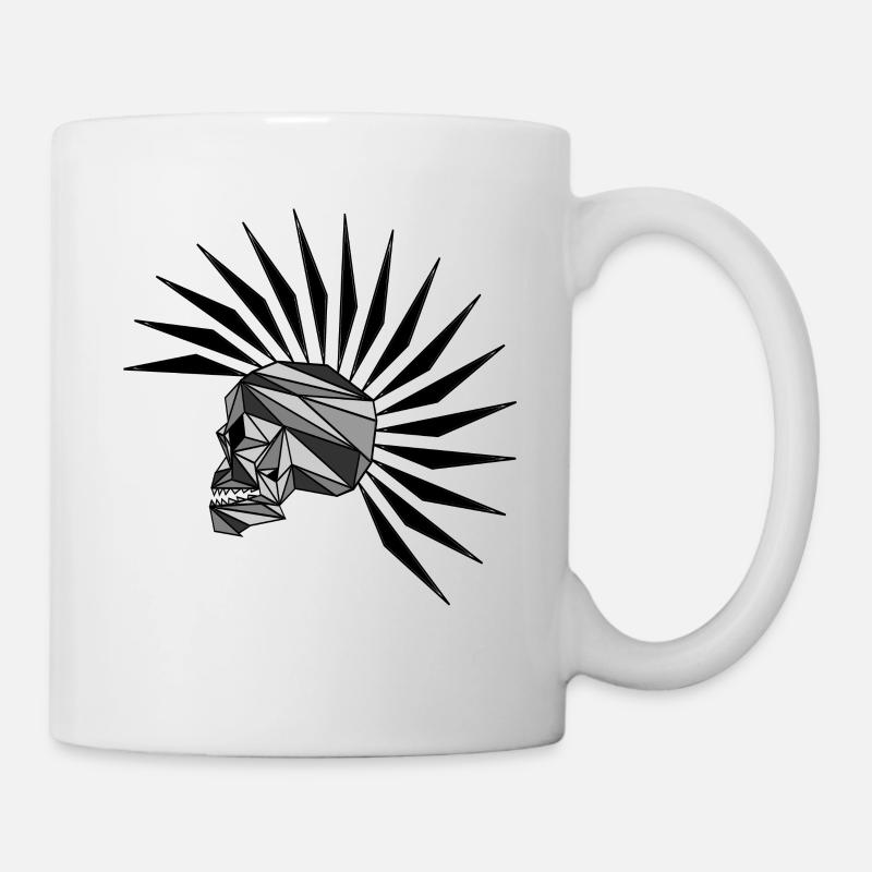 cyber punk scull plain - Tasse - Weiß