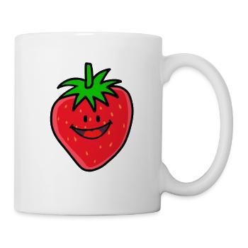 Frucht Erdbeere Beeren - Tasse - Weiß - Rechts