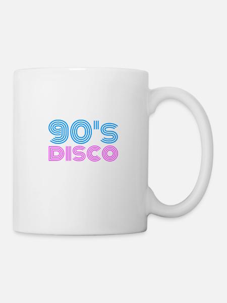 90s 90er Jahre Outfit 90's Disco Party Geschenk - Tasse - Weiß